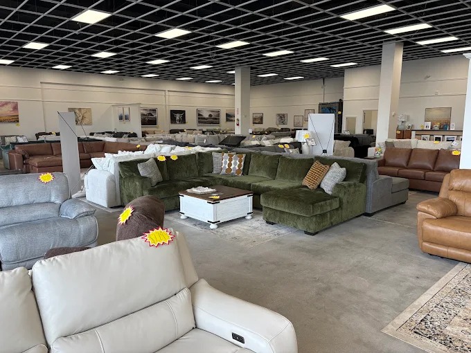 Gateway Furniture showroom floor with sectionals and recliners