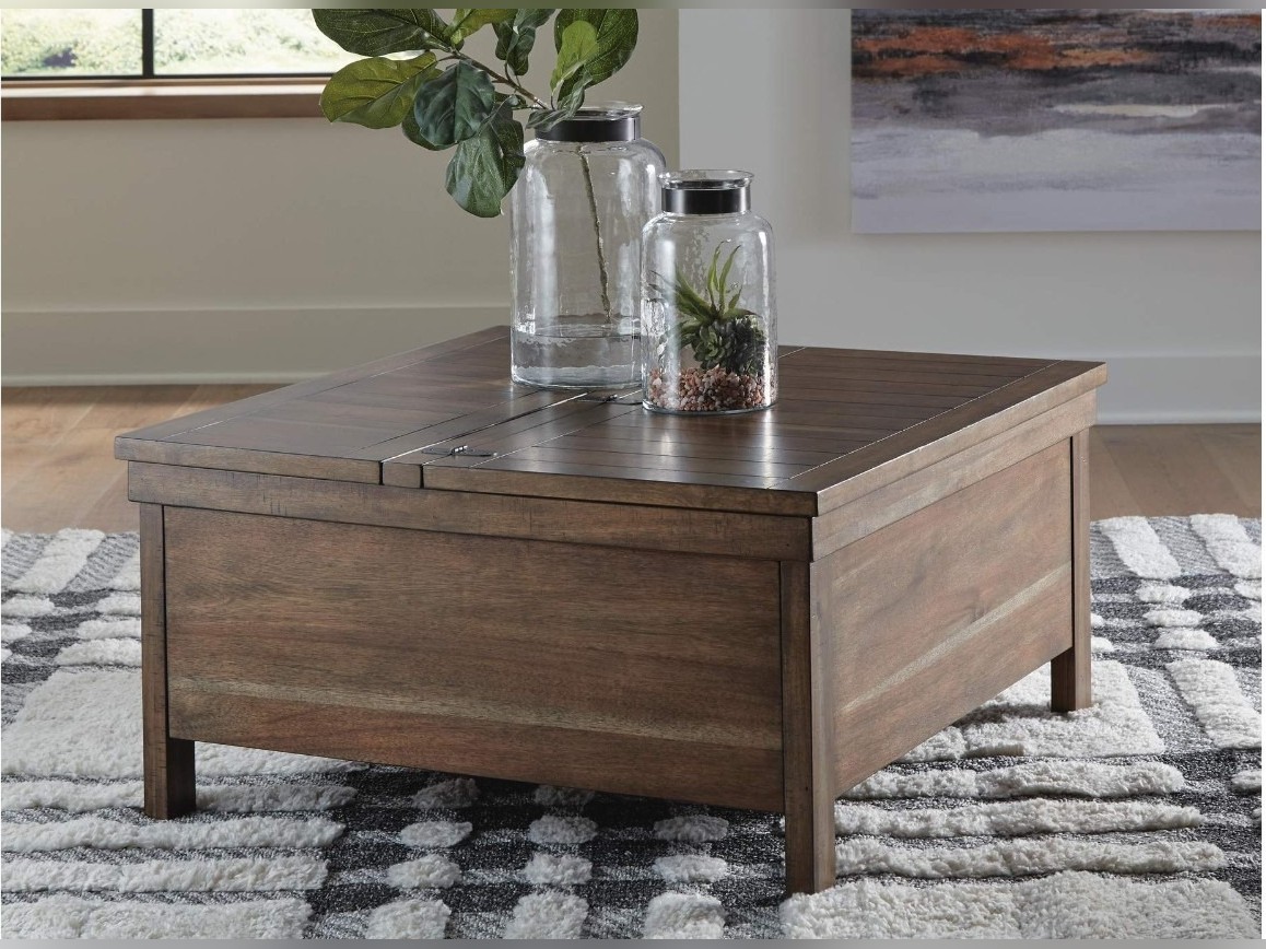Ashley Moriville lift-top coffee table in a living room